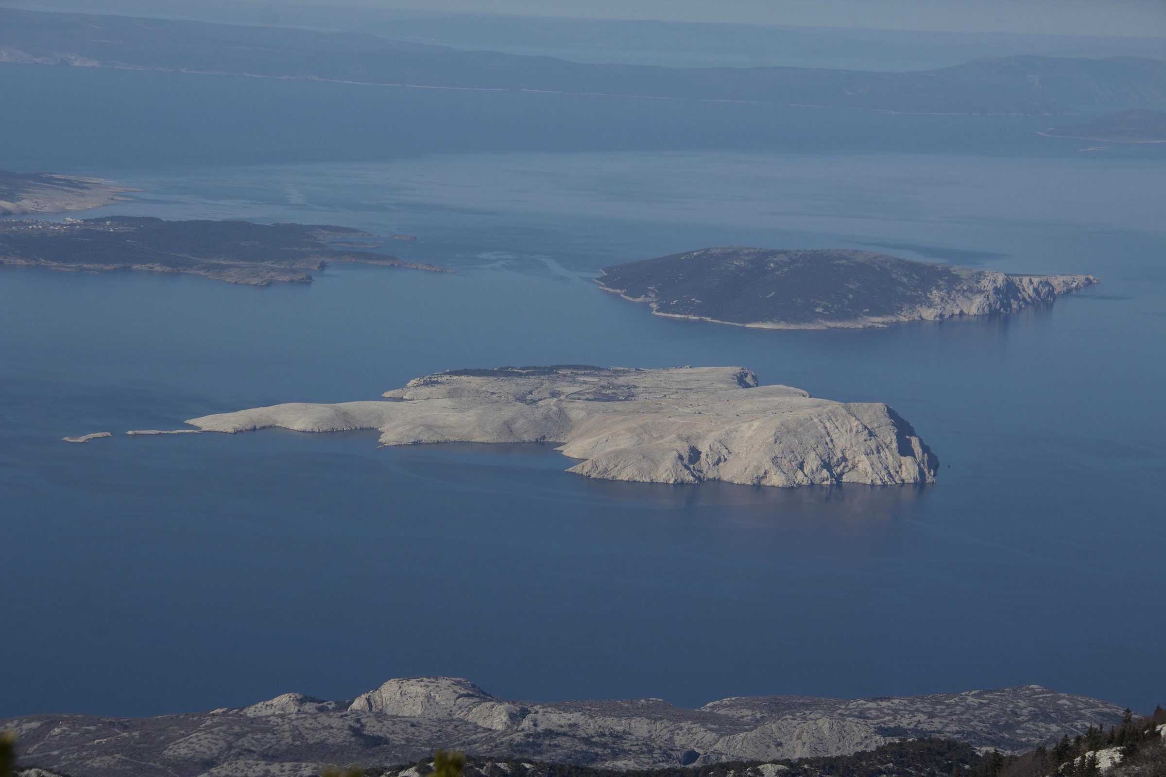 Luftaufnahme von Inseln in der Kvarner-Bucht